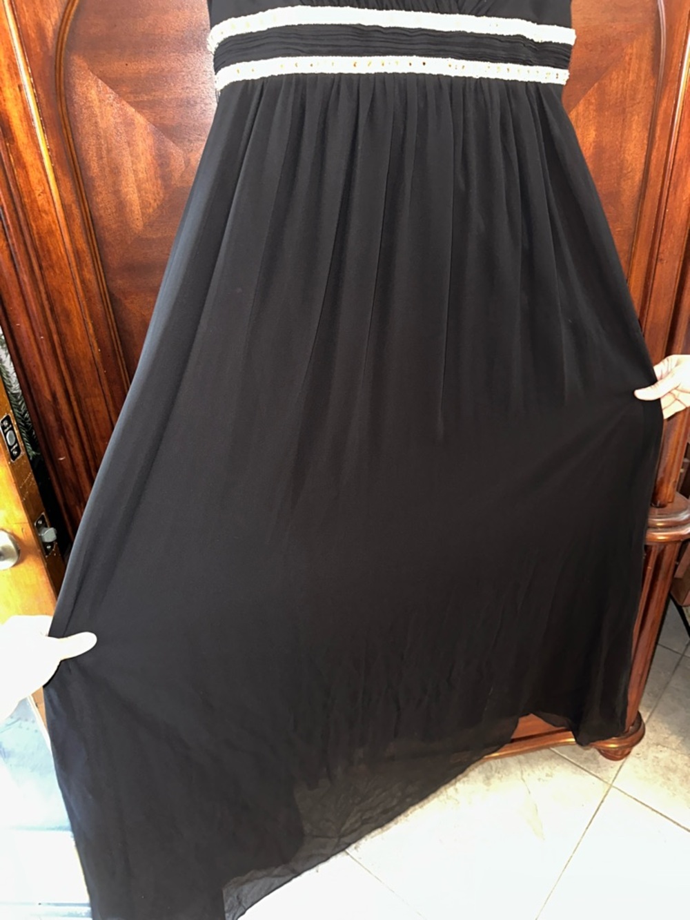 NWT Ever Pretty Black Evening Gown with Embellished Waistband - Picture 5 of 17